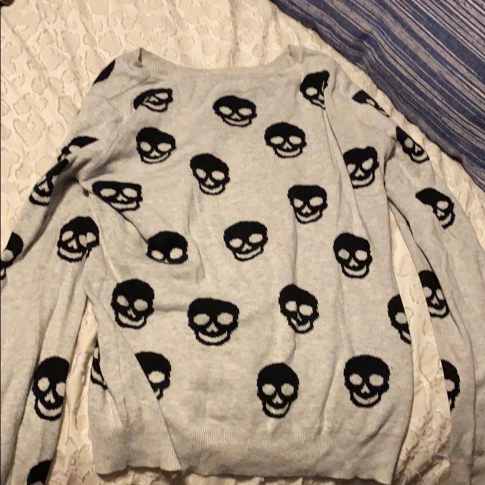 Black and Gray Skull Sweater